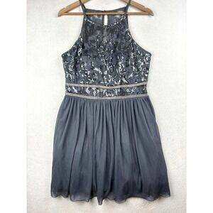 BCX Fit and Flare Dress Womens 15 Sequin Lace Bodice Party